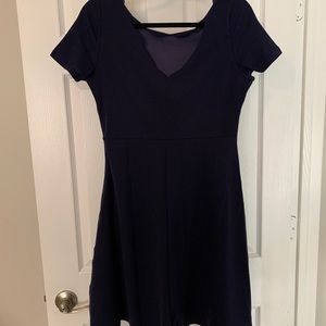 Scalloped neck skater dress